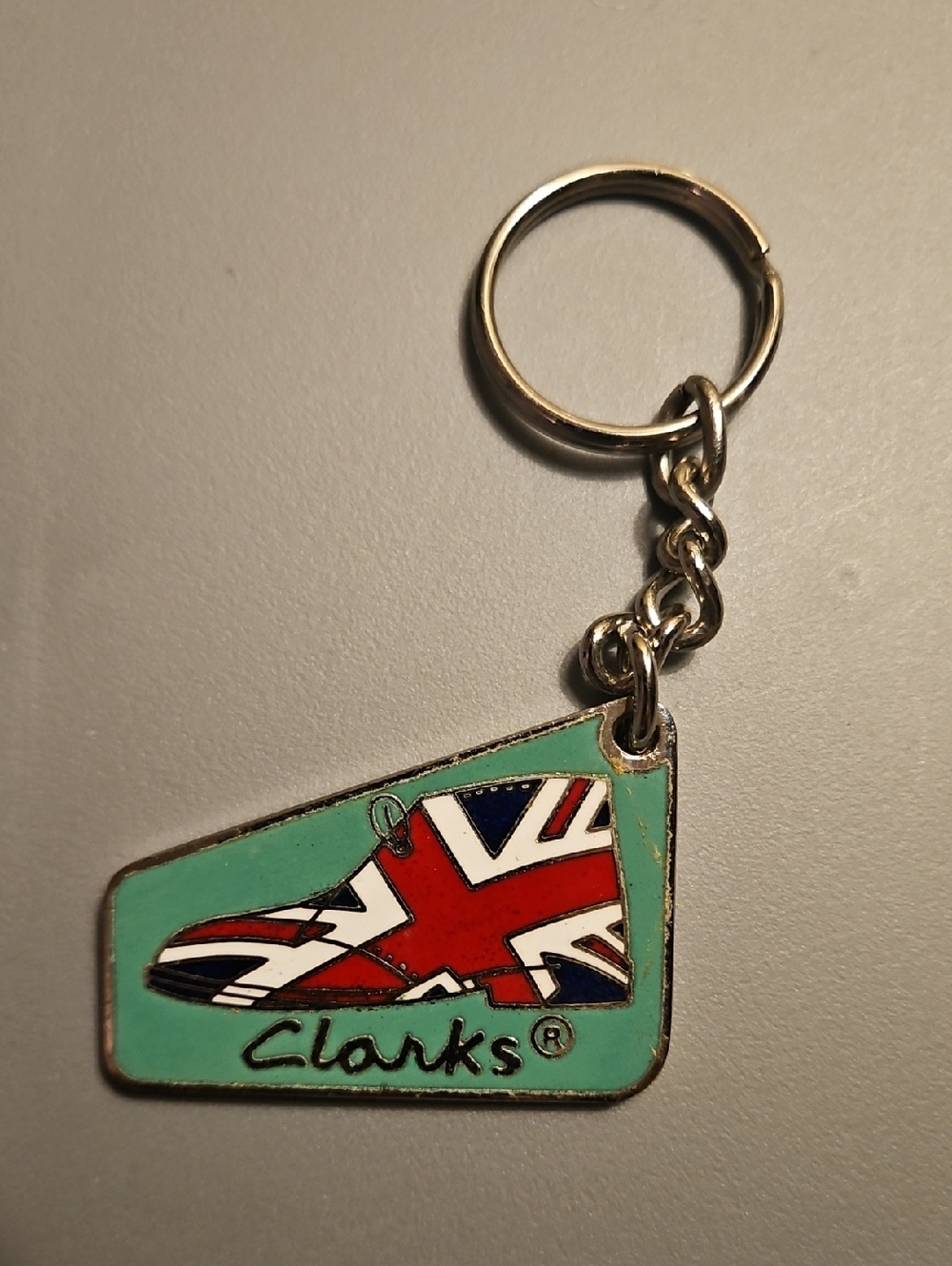 Clarks "ORIGINALS" 80s Vintage Keychain with Red, White & Blue Union Jack